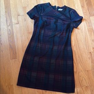 Calvin Klein Plaid Short Sleeve Dress